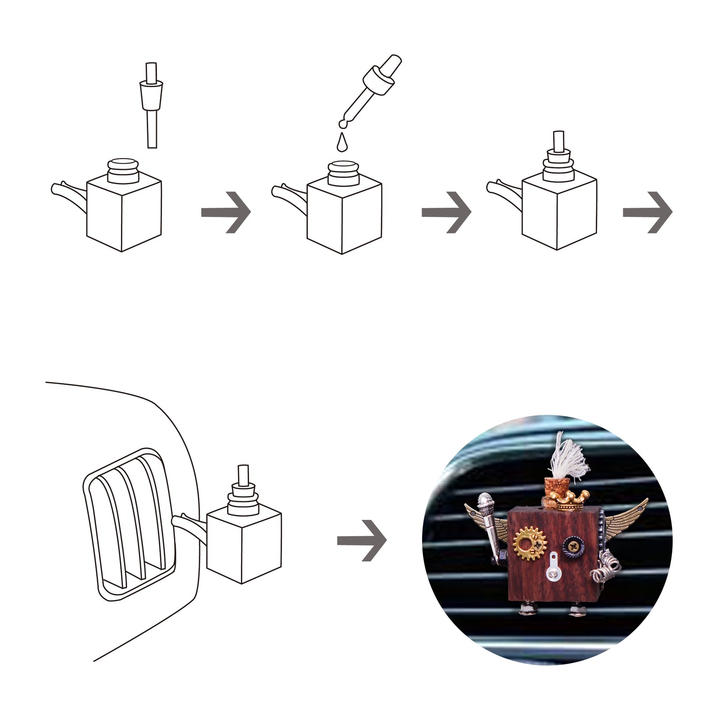 CF021 Build Your Own Timber Robot Air Freshener DIY Craft Kit