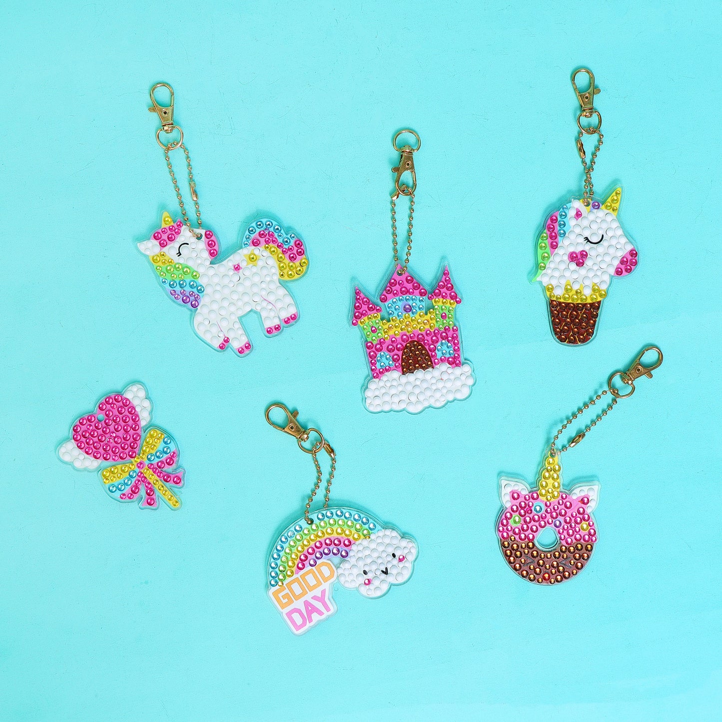 CF027 Adorable Keychains Diamond Art Kit – Unicorn (Set of 15)