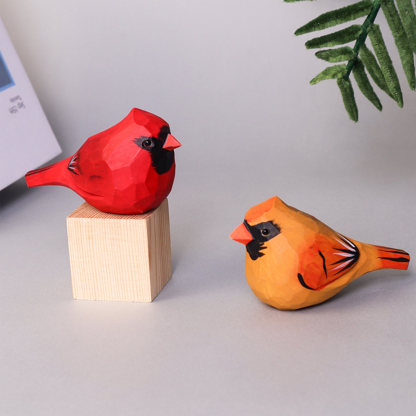 HM001 Hand Carved Cardinal (Two Birds)