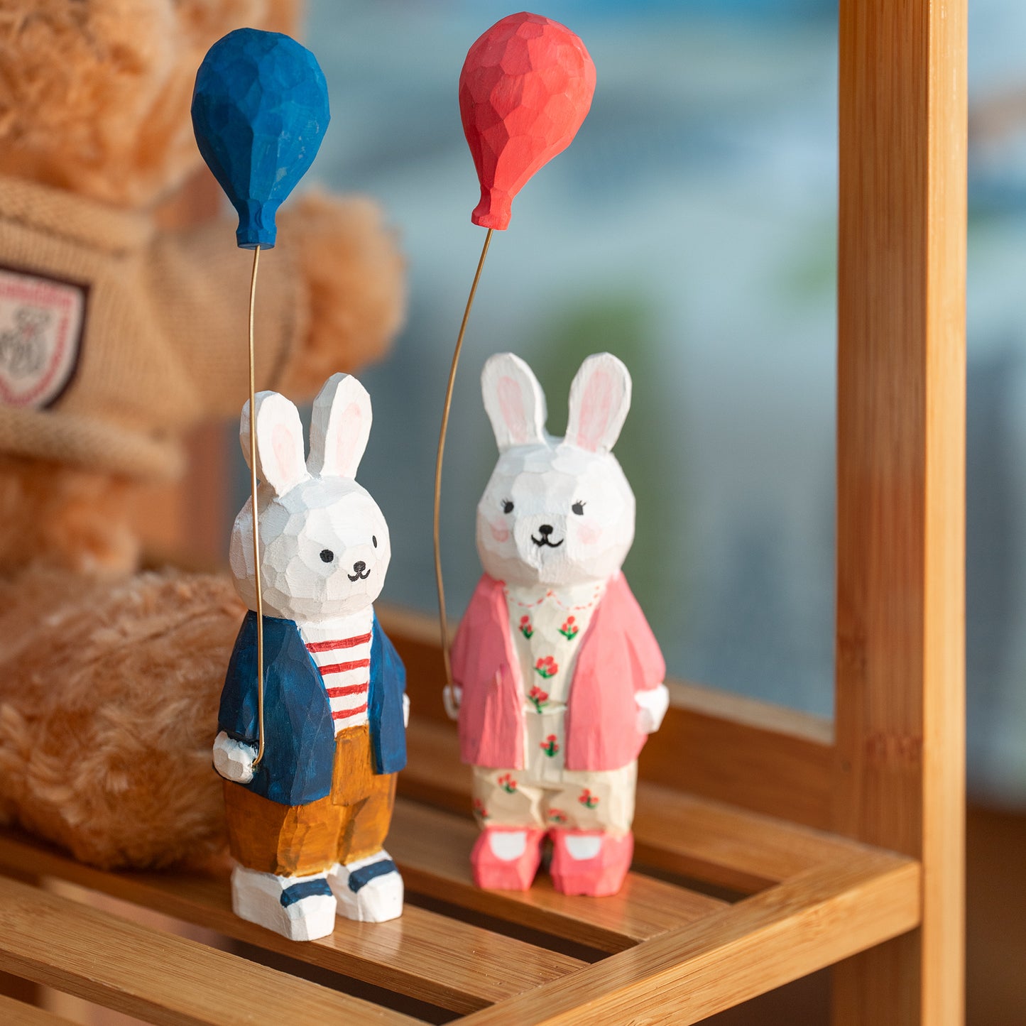 CF035 DIY Wooden Bunny Balloon Painting Kit