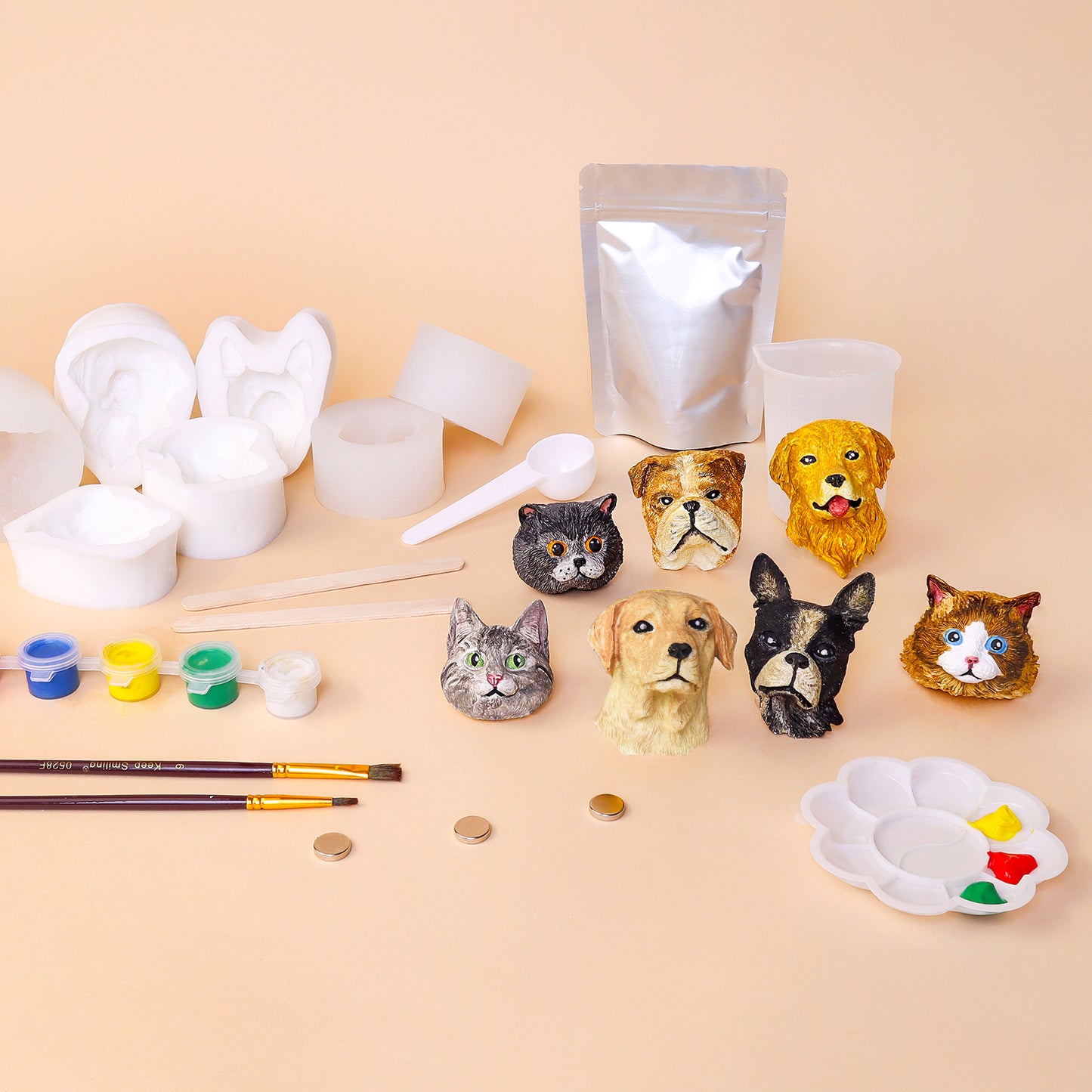CF032 DIY Pet Plaster Magnet Painting Kit