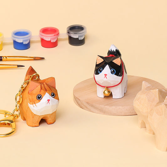 CF018 Hand-Carved Cat Painting Kit – Paint Two Cats