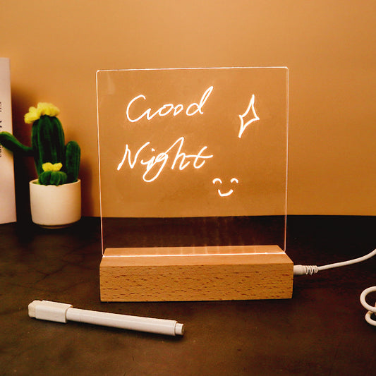 HM024 LED Writing Board – Reusable Message & Reminder Light Board (Rectangle Base)