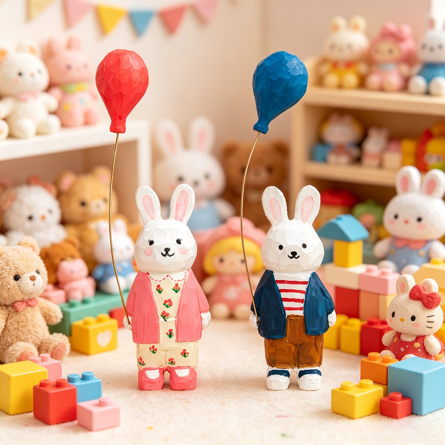 CF035 DIY Wooden Bunny Balloon Painting Kit