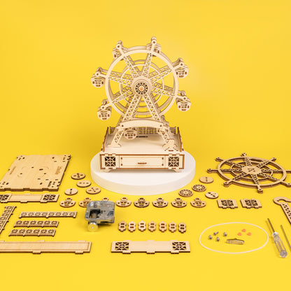 ST073 DIY Wooden Ferris Wheel Music Box Kit