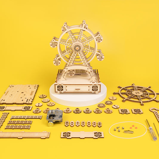 ST073 DIY Wooden Ferris Wheel Music Box Kit