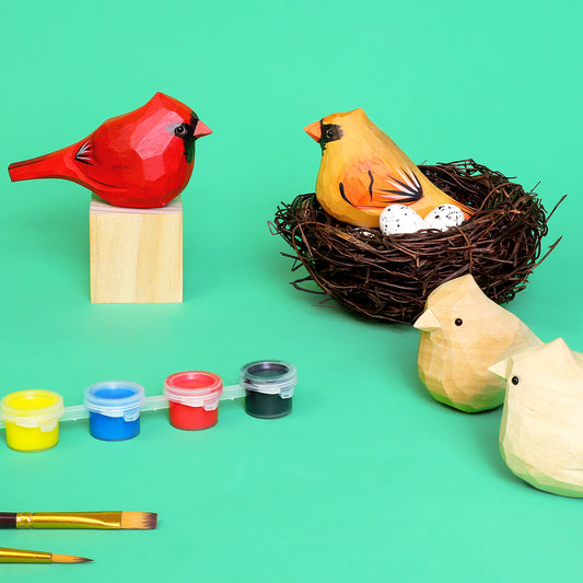 CF016 Hand-Carved Cardinal Bird DIY Painting Kit