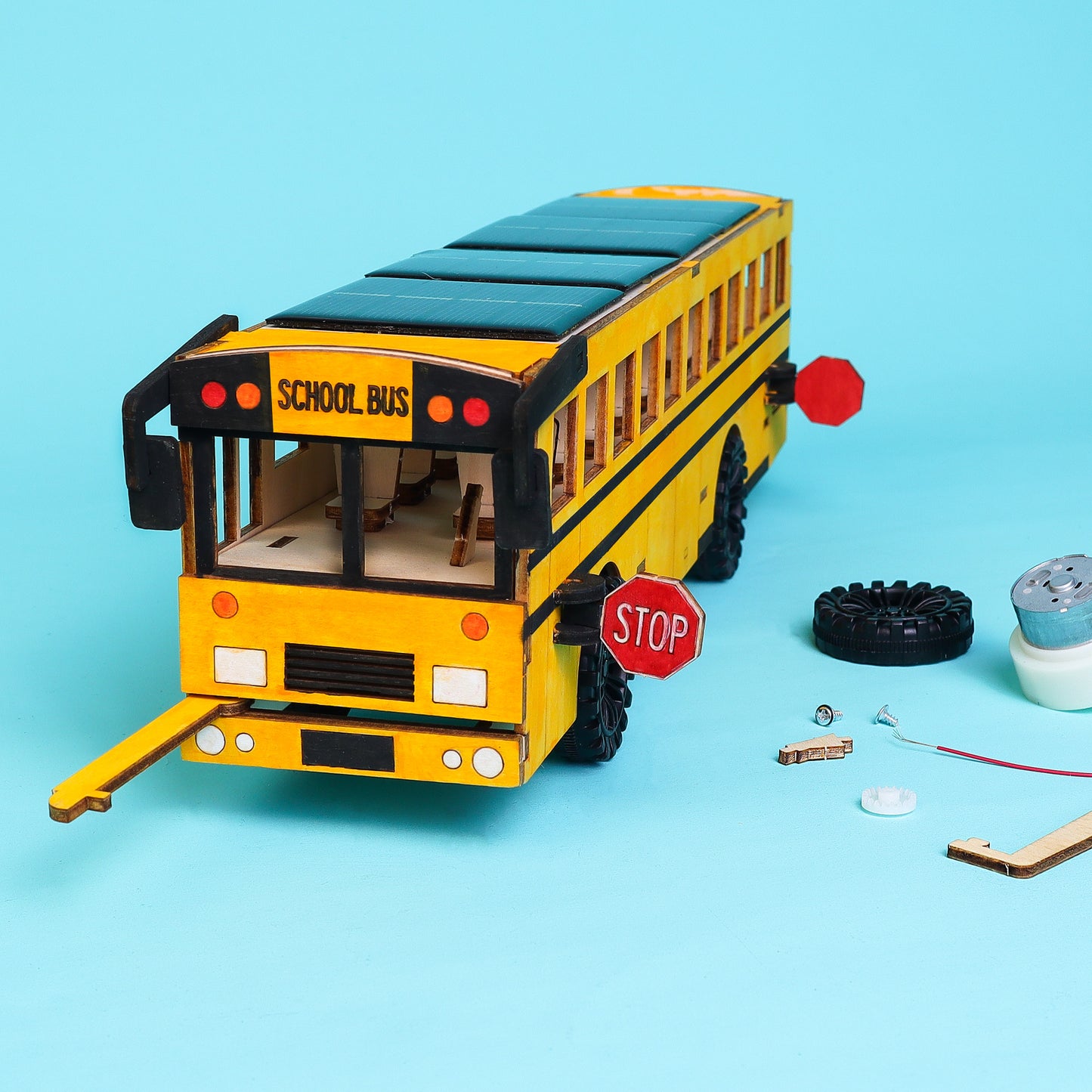 ST064 Dual Battery and Solar Powered School Bus STEM Kit