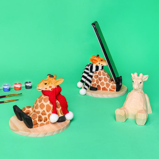 CF020 Paint Your Own Wood Carved Giraffe DIY Painting Kit